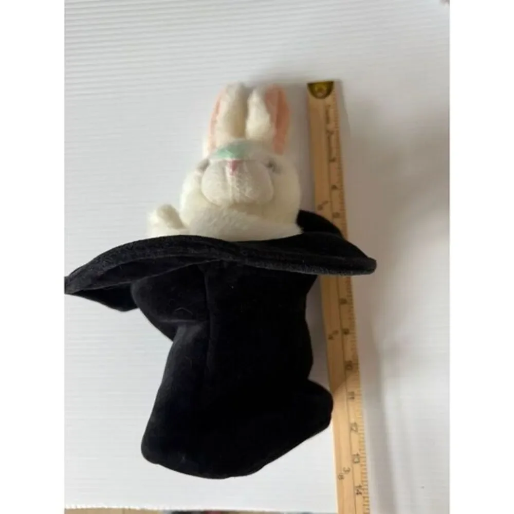 Folkmanis White Rabbit In Black Hat Hand Puppet‎ Peekaboo
